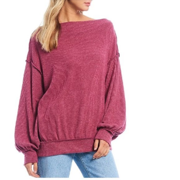 Free People Sweaters - Free People Main Squeeze Off-the-Shoulder Knit Sweater